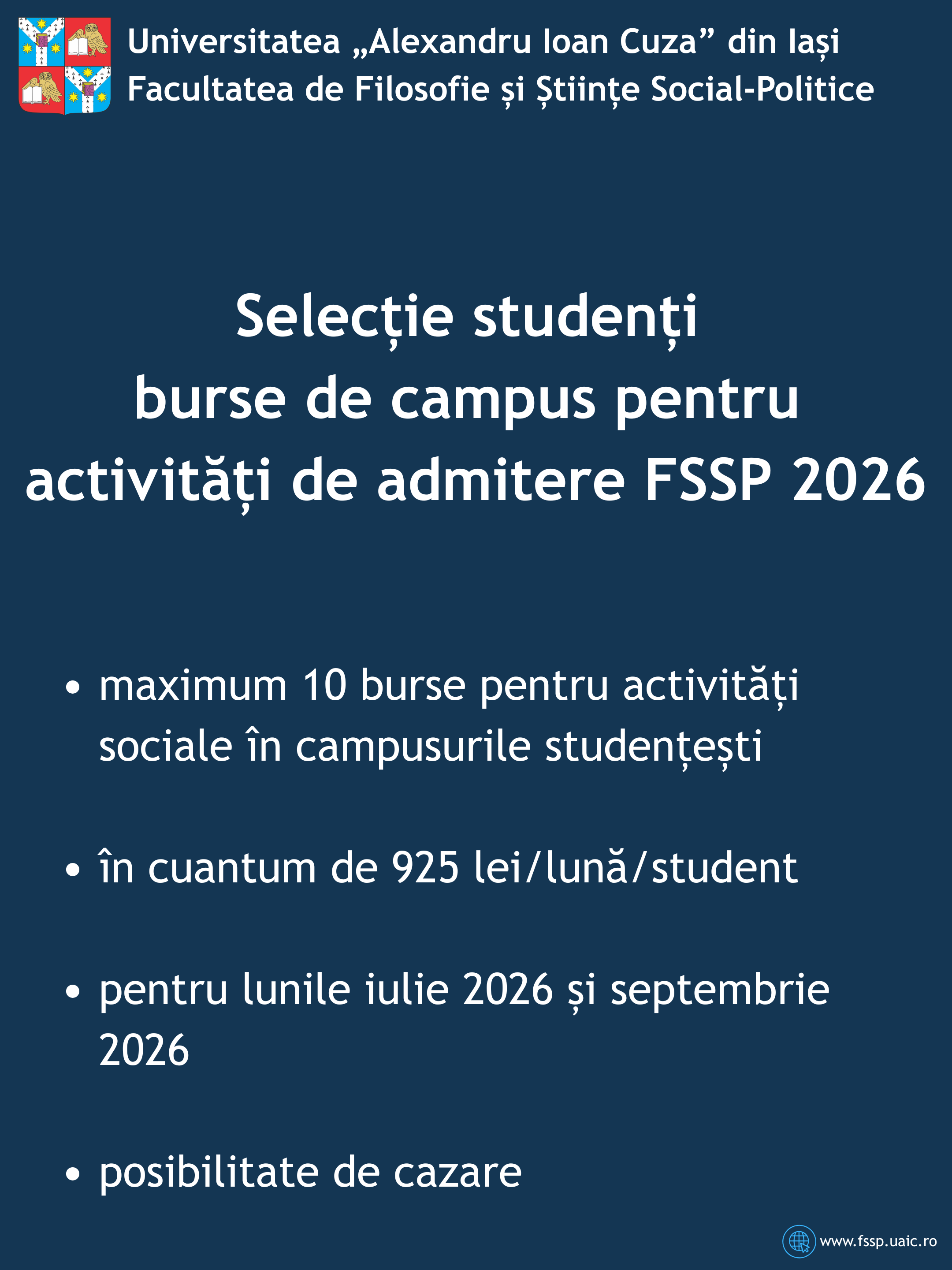 FSSP Burse admitere 2026