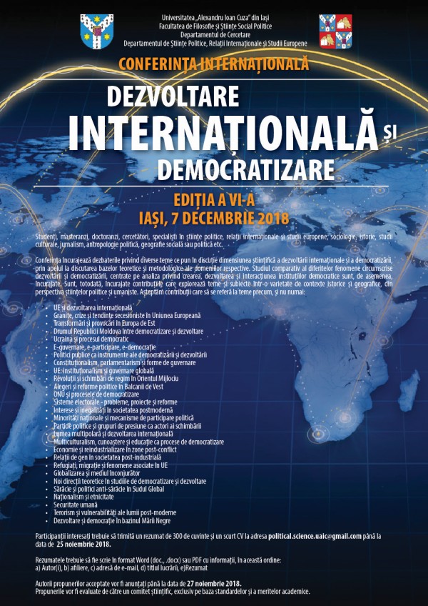 dezvoltare internationala si democratizare 2018